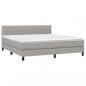 Preview: Boxspringbett mit Matratze Hellgrau 160x200 cm Stoff