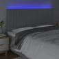 Preview: LED Kopfteil Hellgrau 160x5x118/128 cm Stoff