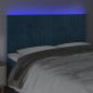 Preview: LED Kopfteil Dunkelblau 180x5x118/128 cm Samt