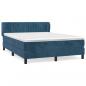 Preview: Boxspringbett mit Matratze Dunkelblau 140x200 cm Samt