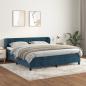 Preview: ARDEBO.de - Boxspringbett mit Matratze Dunkelblau 180x200 cm Samt