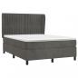 Preview: Boxspringbett mit Matratze Dunkelgrau 140x200 cm Samt