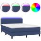 Preview: Boxspringbett mit Matratze & LED Blau 140x190 cm Stoff