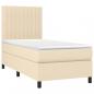 Preview: Boxspringbett mit Matratze & LED Creme 100x200 cm Stoff