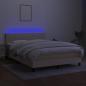 Preview: Boxspringbett mit Matratze & LED Creme 140x200 cm Stoff