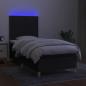 Preview: Boxspringbett mit Matratze & LED Schwarz 100x200 cm Stoff