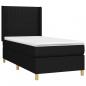 Preview: Boxspringbett mit Matratze Schwarz 100x200 cm Stoff