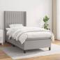 Preview: ARDEBO.de - Boxspringbett mit Matratze Hellgrau 80x200 cm Stoff