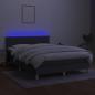 Preview: Boxspringbett mit Matratze & LED Dunkelgrau 140x190 cm Stoff 