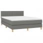 Preview: Boxspringbett mit Matratze & LED Dunkelgrau 140x190 cm Stoff 