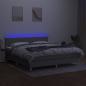 Preview: Boxspringbett mit Matratze & LED Hellgrau 160x200 cm Stoff