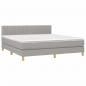 Preview: Boxspringbett mit Matratze & LED Hellgrau 160x200 cm Stoff