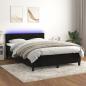 Preview: ARDEBO.de - Boxspringbett mit Matratze & LED Schwarz 140x200 cm Samt