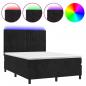 Preview: Boxspringbett mit Matratze & LED Schwarz 140x200 cm Samt