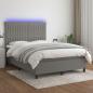 Preview: ARDEBO.de - Boxspringbett mit Matratze & LED Dunkelgrau 140x190 cm Stoff