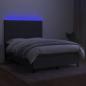 Preview: Boxspringbett mit Matratze & LED Dunkelgrau 140x190 cm Stoff