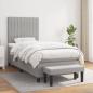 Preview: ARDEBO.de - Boxspringbett mit Matratze Hellgrau 80x200 cm Stoff