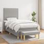 Preview: ARDEBO.de - Boxspringbett mit Matratze Hellgrau 80x200 cm Stoff