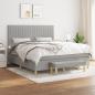 Preview: ARDEBO.de - Boxspringbett mit Matratze Hellgrau 160x200 cm Stoff