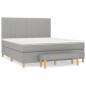 Preview: Boxspringbett mit Matratze Hellgrau 160x200 cm Stoff