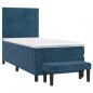 Preview: Boxspringbett mit Matratze Dunkelblau 90x190 cm Samt