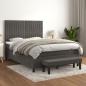 Preview: ARDEBO.de - Boxspringbett mit Matratze Dunkelgrau 140x200 cm Samt