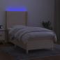 Preview: Boxspringbett mit Matratze & LED Creme 100x200 cm Stoff