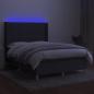 Preview: Boxspringbett mit Matratze & LED Dunkelgrau 140x190 cm Stoff