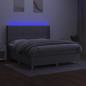 Preview: Boxspringbett mit Matratze & LED Hellgrau 160x200 cm Stoff