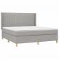 Preview: Boxspringbett mit Matratze & LED Hellgrau 160x200 cm Stoff