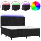 Preview: Boxspringbett mit Matratze & LED Schwarz 160x200 cm Samt