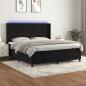 Preview: ARDEBO.de - Boxspringbett mit Matratze & LED Schwarz 180x200 cm Samt