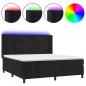 Preview: Boxspringbett mit Matratze & LED Schwarz 180x200 cm Samt