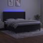 Preview: Boxspringbett mit Matratze & LED Schwarz 180x200 cm Samt