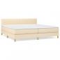 Preview: Boxspringbett mit Matratze Creme 200x200 cm Stoff