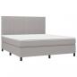 Preview: Boxspringbett mit Matratze & LED Hellgrau 160x200 cm Stoff