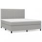 Preview: Boxspringbett mit Matratze Hellgrau 160x200 cm Stoff