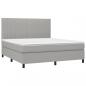 Preview: Boxspringbett mit Matratze Hellgrau 160x200 cm Stoff