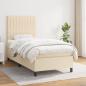 Preview: ARDEBO.de - Boxspringbett mit Matratze Creme 100x200 cm Stoff