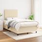 Preview: ARDEBO.de - Boxspringbett mit Matratze Creme 120x200 cm Stoff