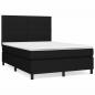 Preview: Boxspringbett mit Matratze Schwarz 140x200 cm Stoff