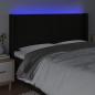 Preview: LED Kopfteil Schwarz 163x16x118/128 cm Stoff