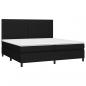 Preview: Boxspringbett mit Matratze & LED Schwarz 200x200 cm Stoff