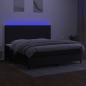 Preview: Boxspringbett mit Matratze & LED Schwarz 200x200 cm Stoff