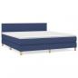 Preview: Boxspringbett mit Matratze Blau 160x200 cm Stoff