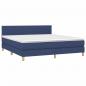 Preview: Boxspringbett mit Matratze Blau 160x200 cm Stoff