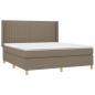 Preview: Boxspringbett mit Matratze Taupe 180x200 cm Stoff