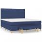 Preview: Boxspringbett mit Matratze Blau 160x200 cm Stoff