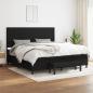 Preview: ARDEBO.de - Boxspringbett mit Matratze Schwarz 200x200 cm Stoff