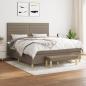 Preview: ARDEBO.de - Boxspringbett mit Matratze Taupe 160x200 cm Stoff